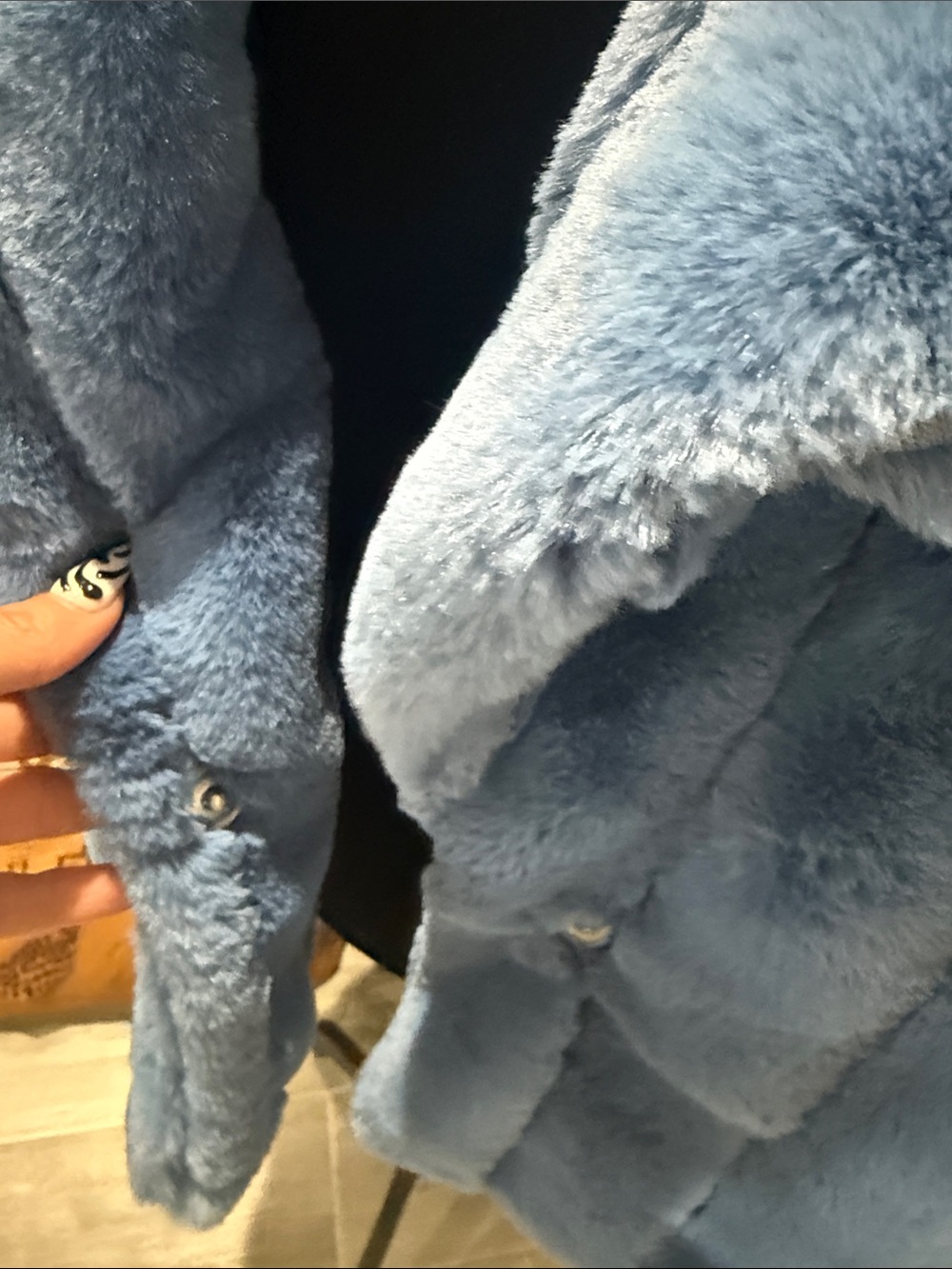 Fashion Nova Dusty Blue Plush Teddy Jacket - Picture 4 of 8